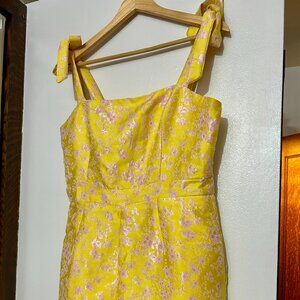 Anthropologie Hutch Jacquard Romper in Motif Yellow Floral Size 12